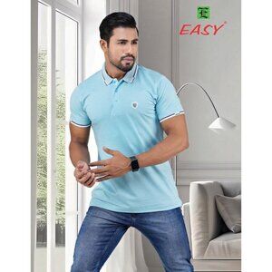 Easy Fashion L.T.D Shirt Size XL Men’s Polo Blue Short Sleeve